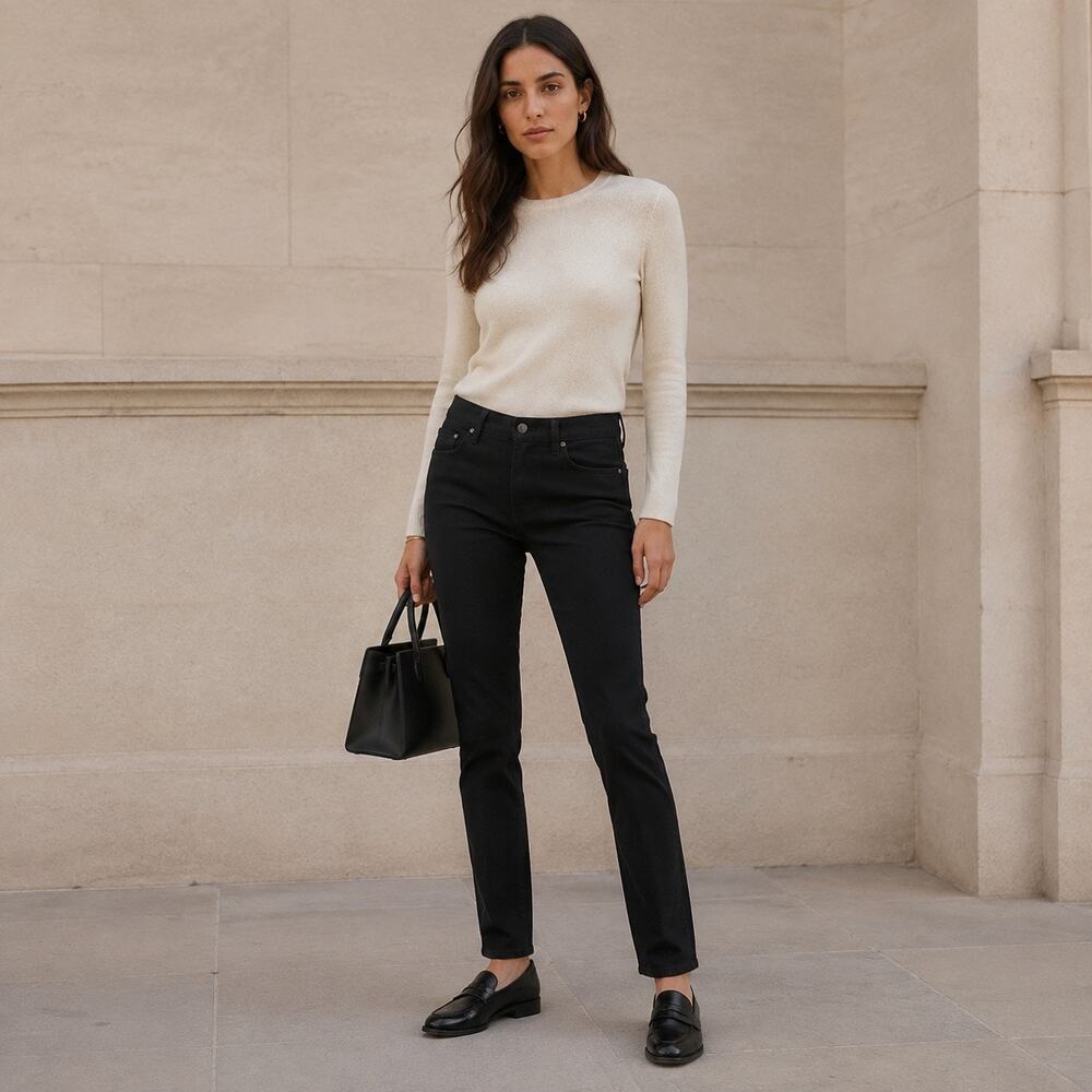 90s Minimalist Citizens of Humanity Emerson Slim Straight Black Jeans Capsule 28